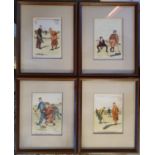 Quartet of Framed 1920's Punch Almanac/Magazine Golf or Golfing Prints