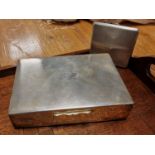 Vintage Plated Jewellery Box, plus a nice Birmingham Hallmarked Silver Cigarette Case