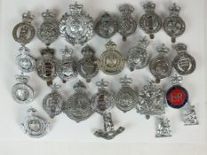 A group of assorted British police cap badges, King's and Queen's crown including Birmingham City