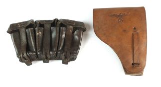 German Third Reich MAB Model D pistol holster and a K98 ammunition pouch
