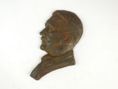 A cast-iron profile bust of Adolf Hitler, 23cm high.