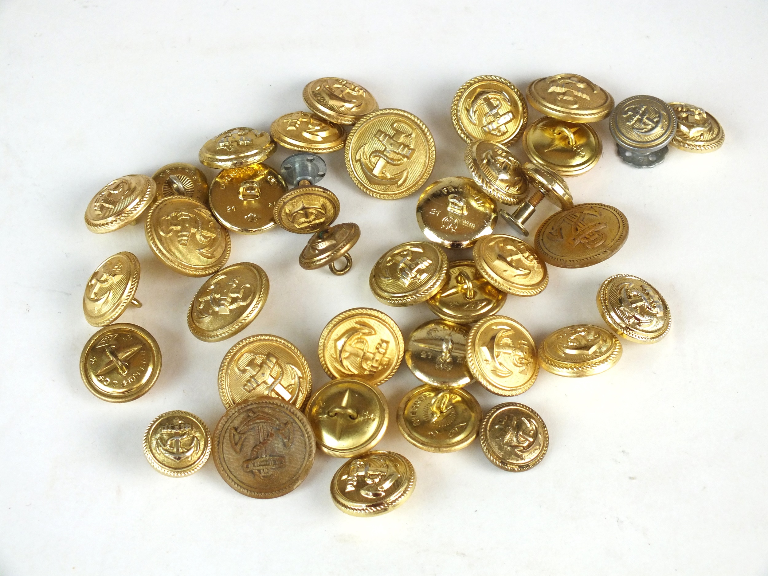 A group of thirty-seven Kriegsmarine buttons