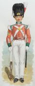 English School, Sergeant of the 5th Foot Northumberland Fusiliers Indistinct monogram 239mm x 148mm,