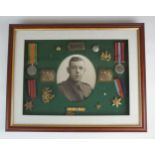 WW2 medals, Gurkha knife, ammo box, WW1 wirecutters, WW1 photograph