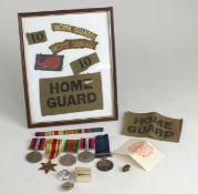 WWII Medals and Home Guard Cloth insignia