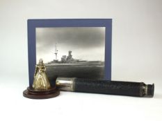 Brass casting of Queen Elizabeth from HMS Queen Elizabeth and Ross London Naval telescope