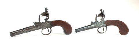 A pair of late 18th century English flintlock pistols by Richard Parrett, Salisbury