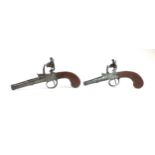 A pair of late 18th century English flintlock pistols by Richard Parrett, Salisbury