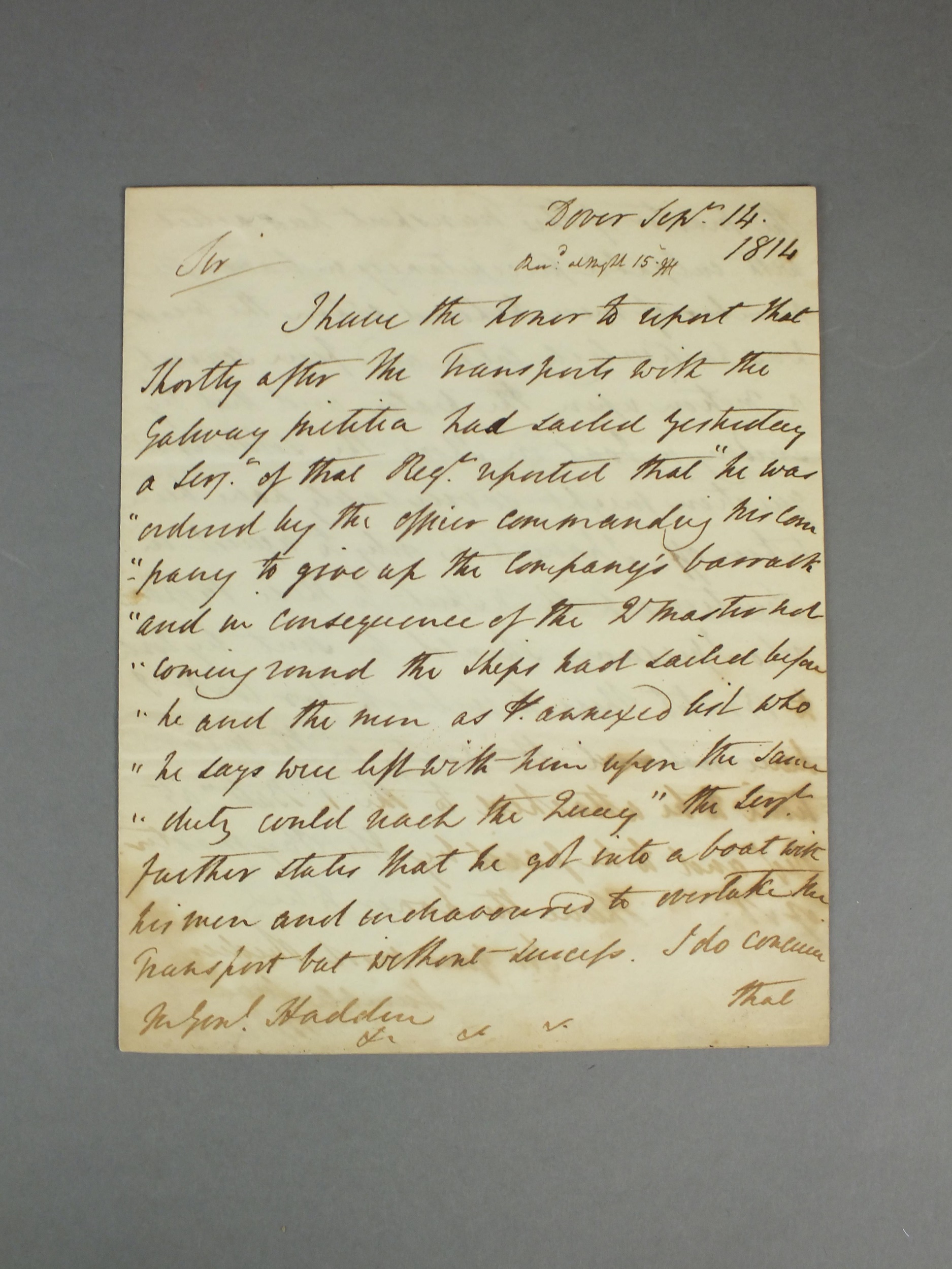 Major General Barlow - six autograph letters signed, 1811-1814 - Image 3 of 15