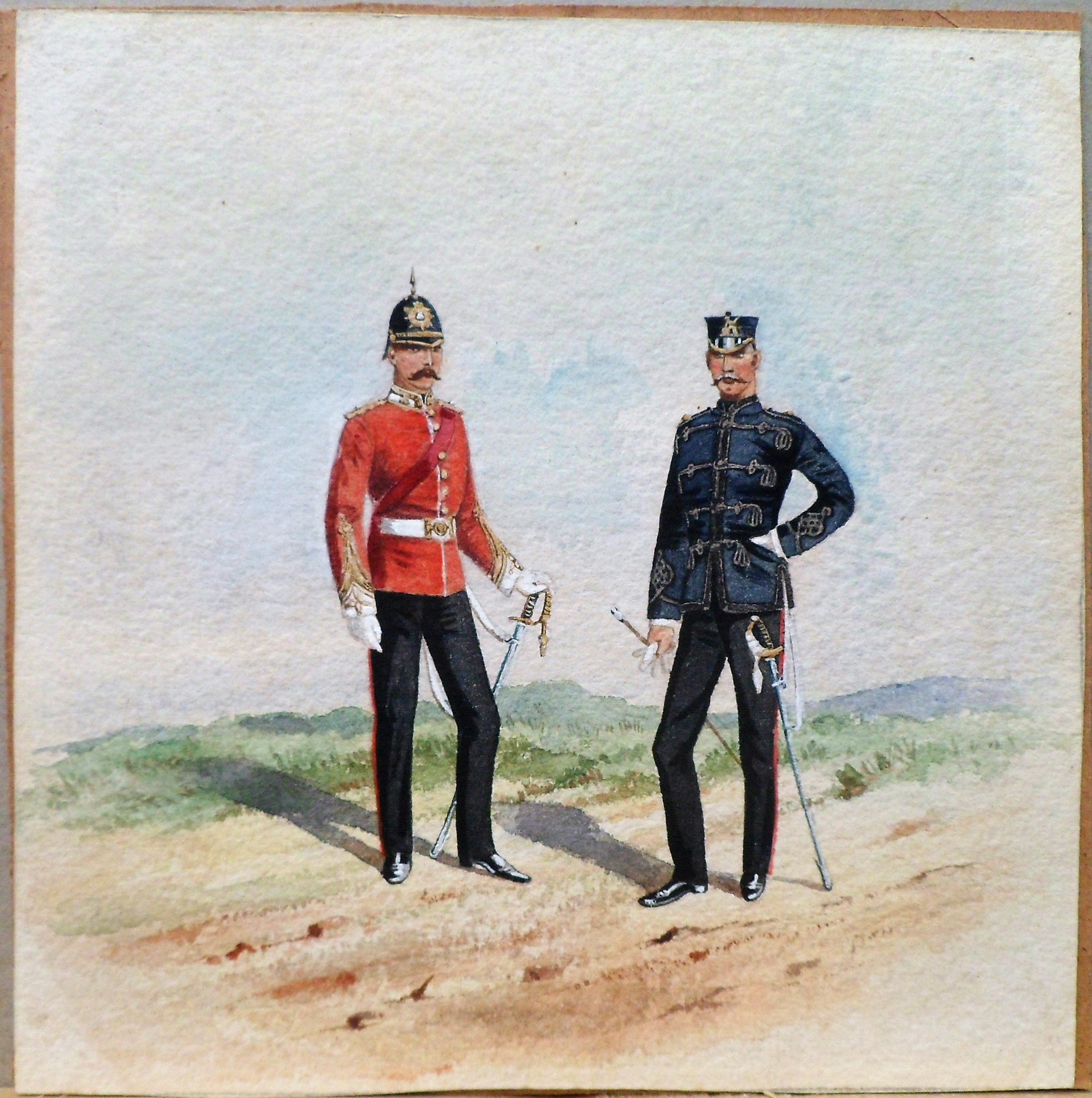Attributed to Richard Simkin (1850-1926) Two Officers of the Norfolk Regt, circa 1850 - Image 2 of 7