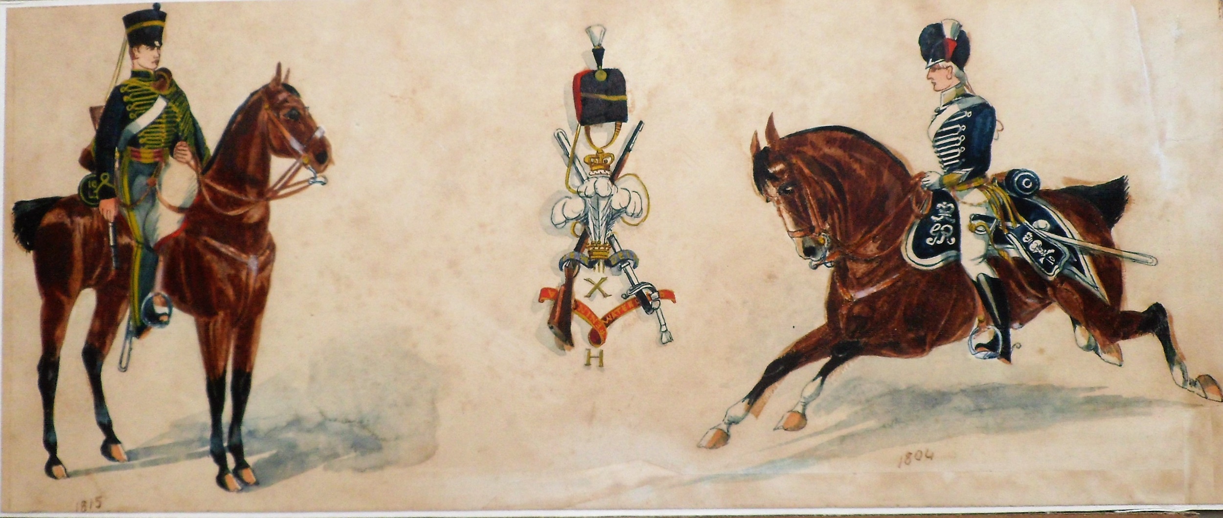 English School, pair of watercolours of 10th Hussars Troopers