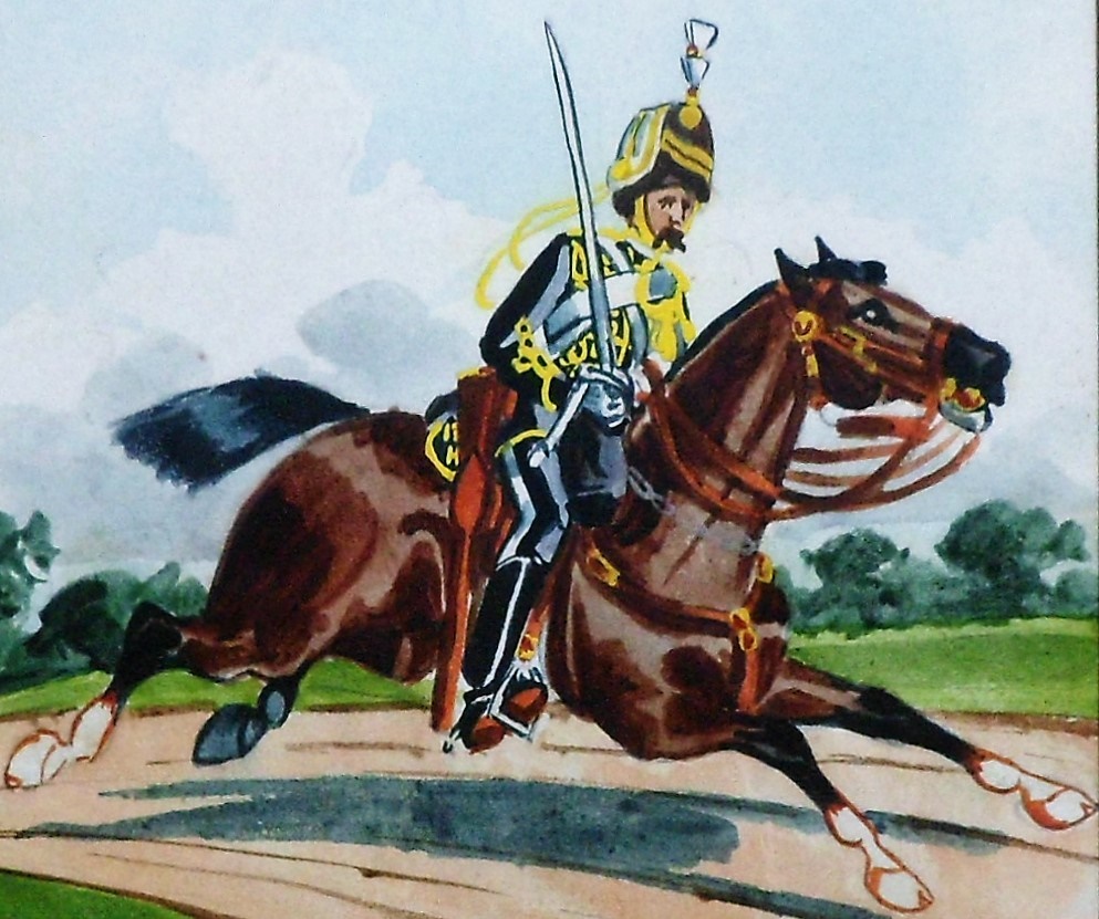 Cecil Charles Conroy (late 19th century) A Trooper of the 13th Hussars galloping with a sword - Image 8 of 8