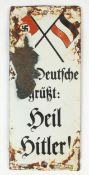 German 'Heil Hitler' enamel sign