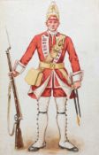 English School, circa 1890 Grenadier Yorks & Lancaster Regiment, circa 1750 watercolour, unsigned,