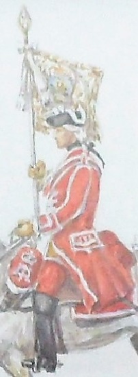 Percy White (20th century) Guidon Bearer Gendarme Anglais, 1764, signed and titled, 198mm x 142mm, - Image 3 of 8