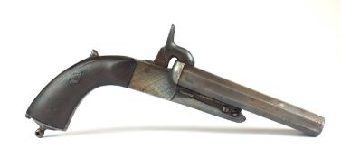 Spanish pinfire double-barrelled pistol