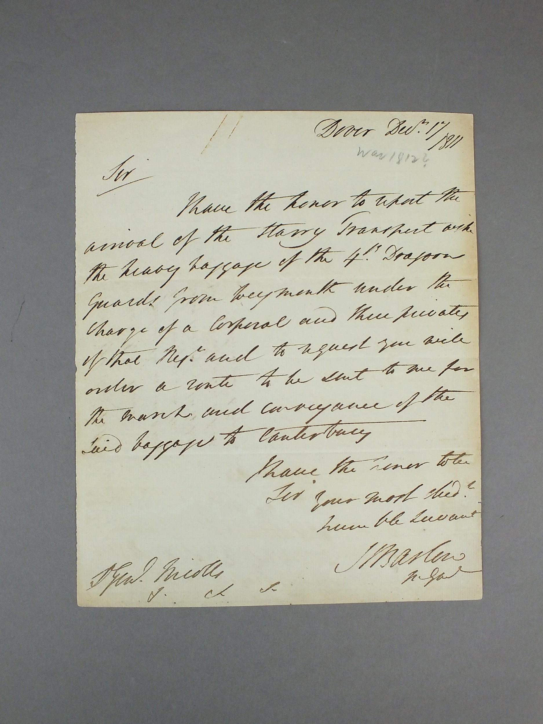Major General Barlow - six autograph letters signed, 1811-1814 - Image 4 of 15