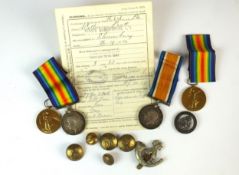 Two First World War medal pairs - KSLI and Shropshire Yeomanry