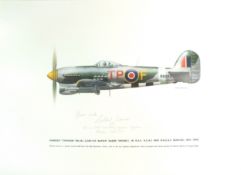 Keith Broomfield - Hawker "Typhoon" print signed by Wing Commander Beamont
