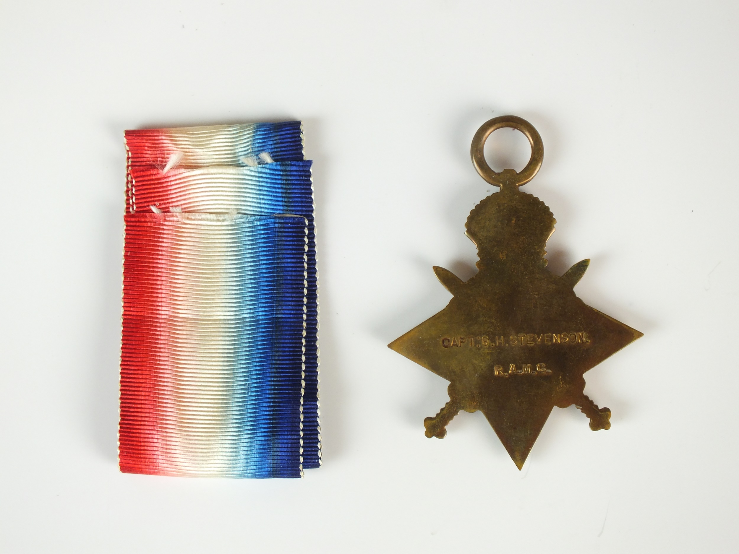 First World War 1914 Mons Star awarded to Captain G.H. Stevenson - Image 3 of 6