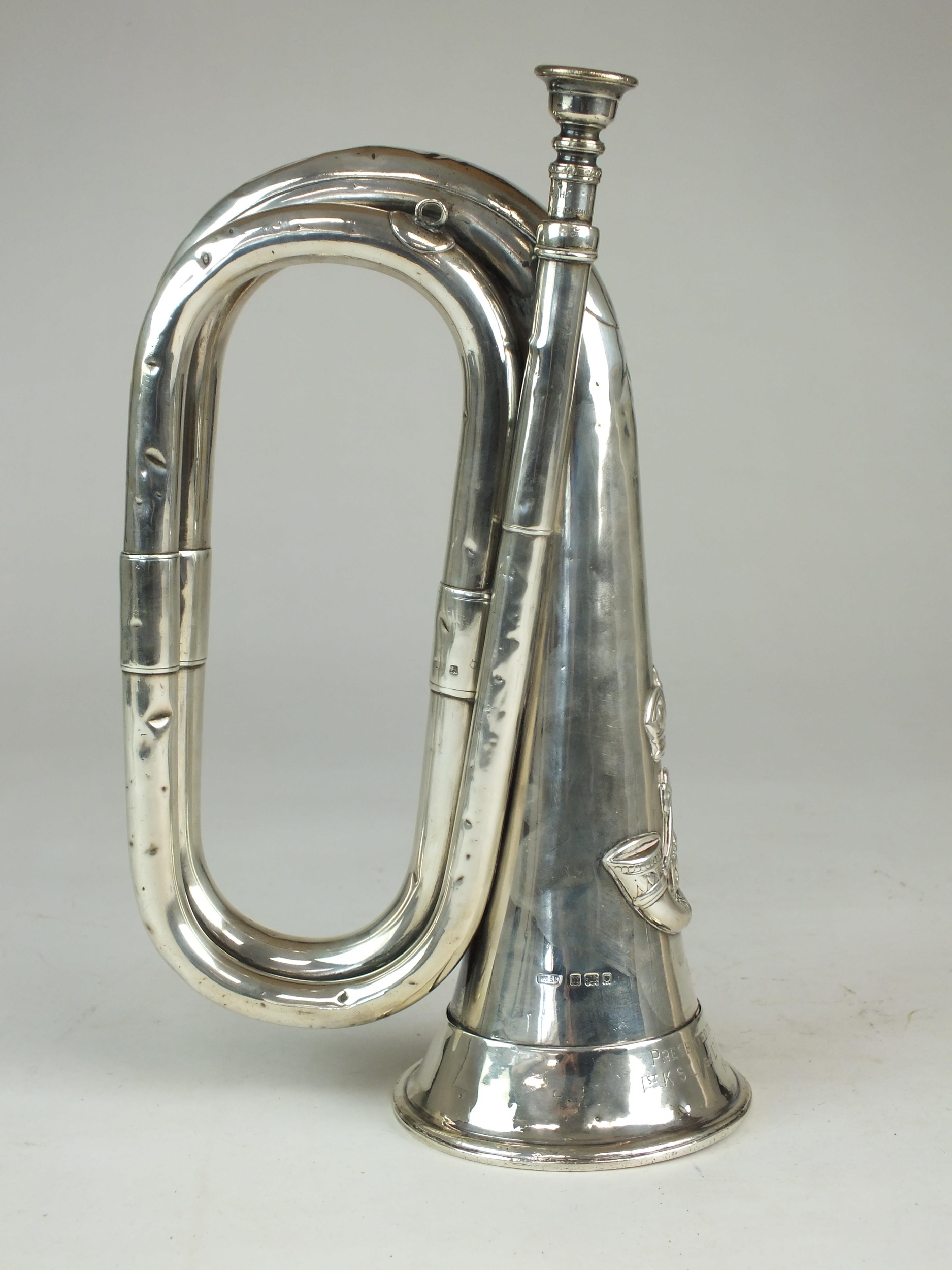 Hawkes & Son silver bugle presented to the Officers of the 1st KSLI, 1927 - Image 8 of 19