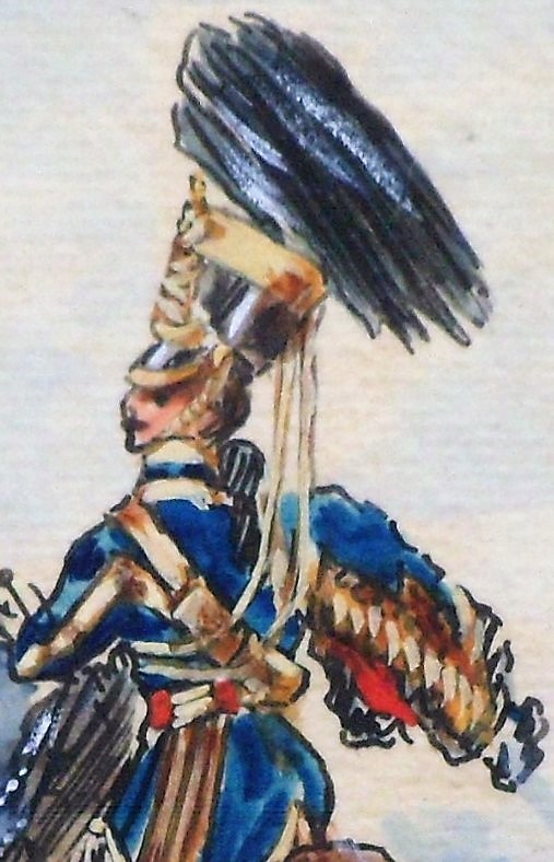 English School, circa 1900 Mounted Officer from the 10th Hussars watercolour, unsigned, 140mm x - Image 5 of 5