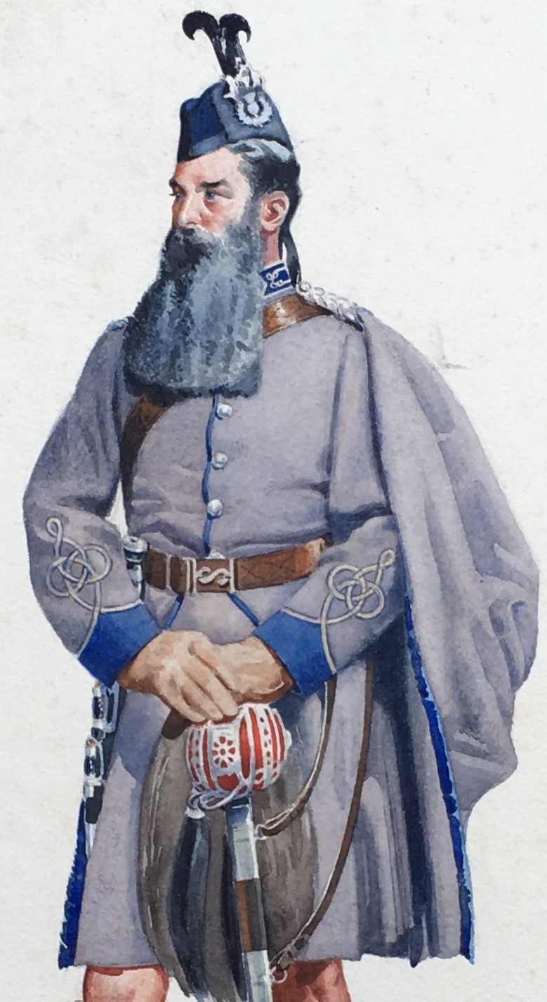 J.T.W Scott, 19th/early 20th century Officer of the Highland Company, 1860 watercolour, signed, - Image 2 of 8