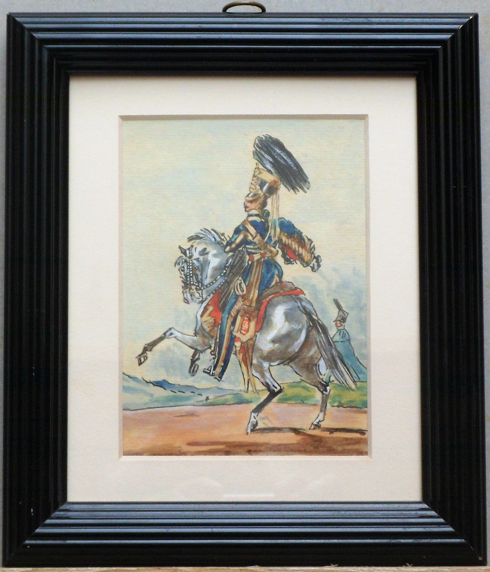 English School, circa 1900 Mounted Officer from the 10th Hussars watercolour, unsigned, 140mm x - Image 2 of 5