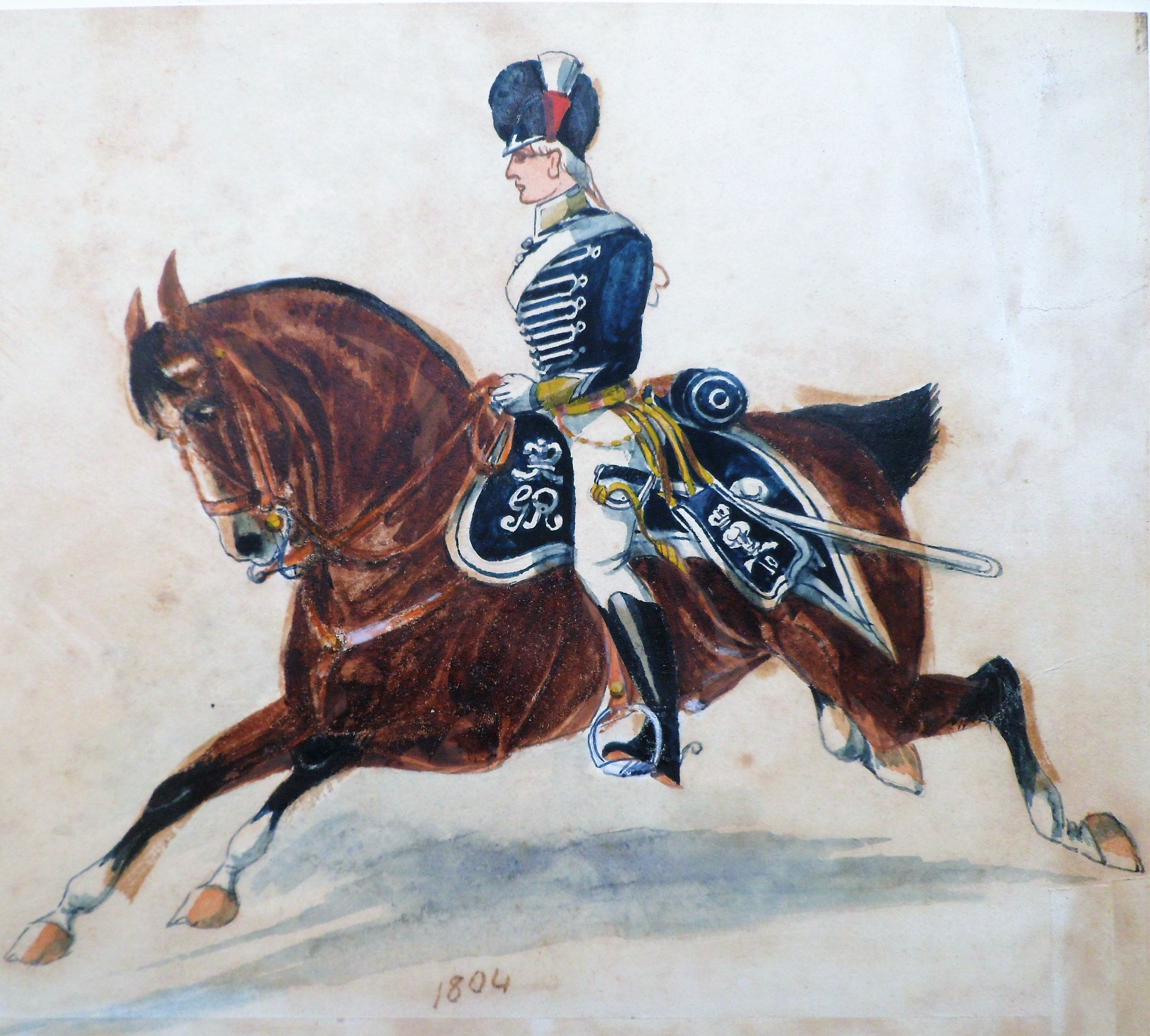 English School, pair of watercolours of 10th Hussars Troopers - Image 11 of 20