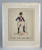 English School, 19th century An officer of the Royal Horse Guards Blue 1805 watercolour, unsigned