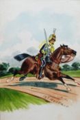 Cecil Charles Conroy (late 19th century) A Trooper of the 13th Hussars galloping with a sword