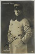 Bavarian Flying Ace Eduard-Maria Joseph Ritter von Schleich, signed postcard