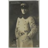 Bavarian Flying Ace Eduard-Maria Joseph Ritter von Schleich, signed postcard