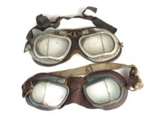 Two pairs of RAF Mk. VIII flying goggles