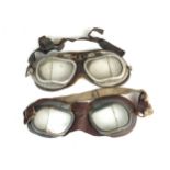 Two pairs of RAF Mk. VIII flying goggles