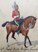 Attributed to Richard Simkin (1850-1926) Mounted Officer, 4th Royal Irish Dragoon Guards