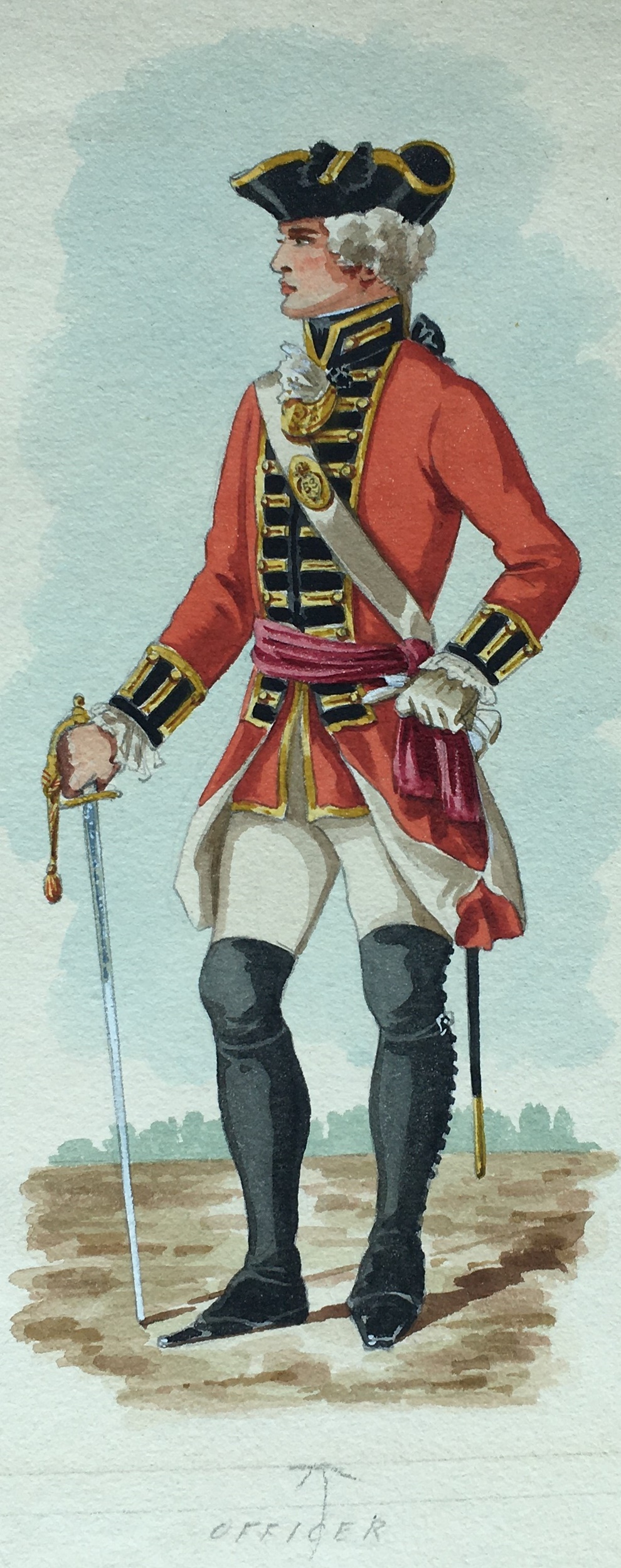 English School, 19th century Private and an Officer of the 58th Rutlandshire Regiment, 1758 - 1762 - Image 4 of 10