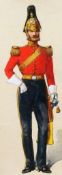 Attributed to Richard Simkin (1850-1926) Officer of the 2nd Dragoon Guards, 1854