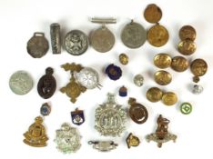 Assorted medals, badges and buttons