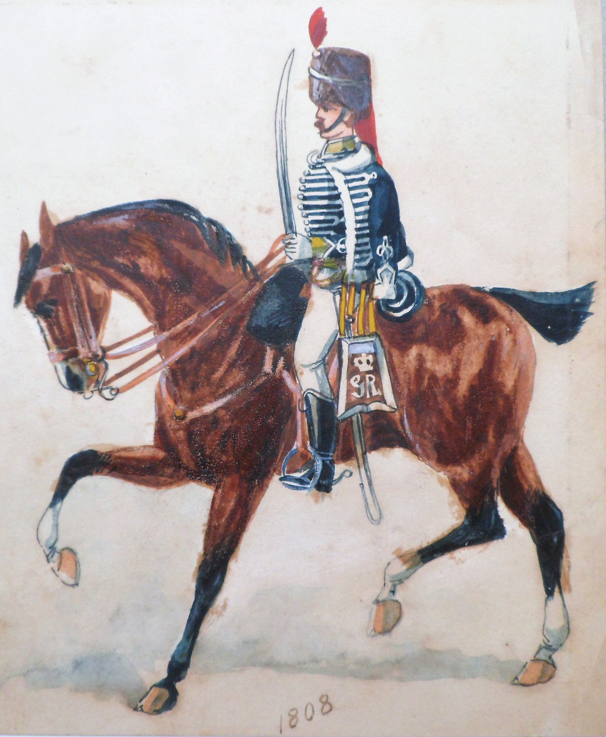 English School, pair of watercolours of 10th Hussars Troopers - Image 18 of 20