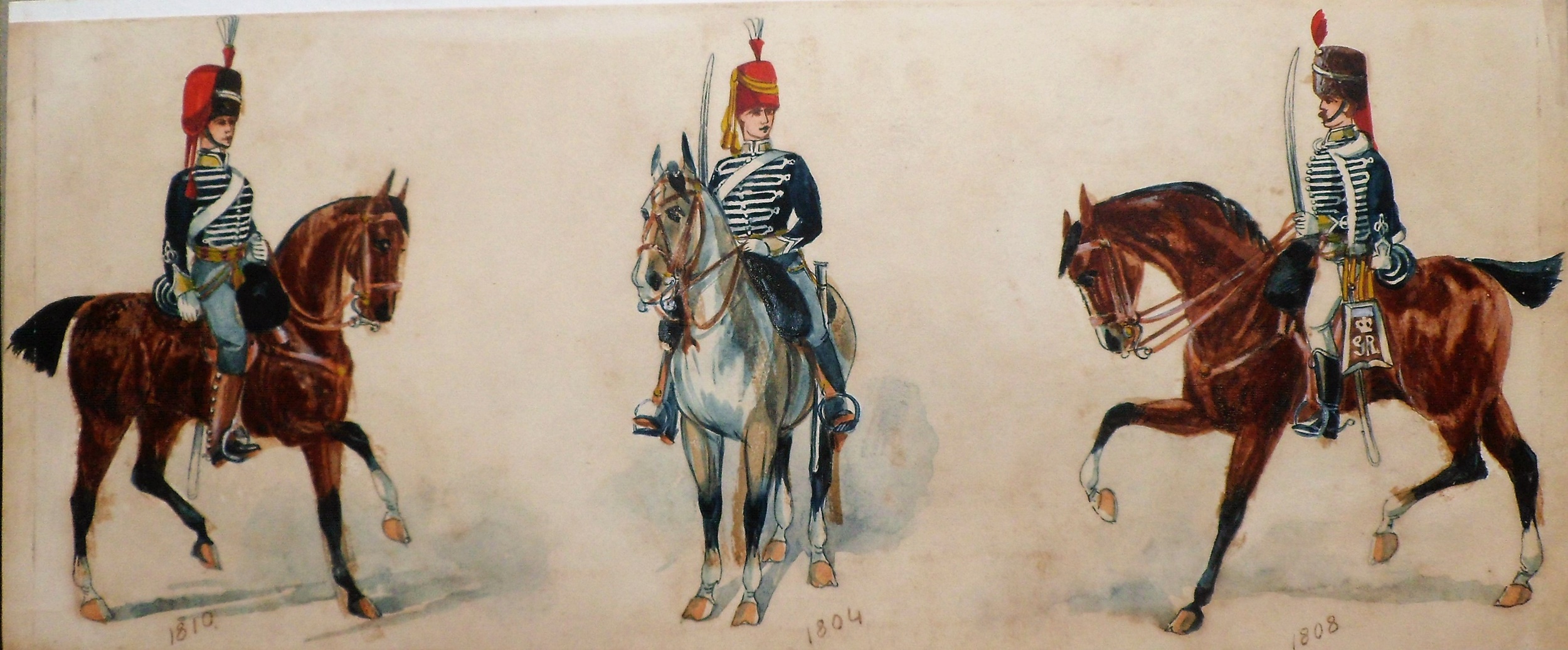 English School, pair of watercolours of 10th Hussars Troopers - Image 2 of 20