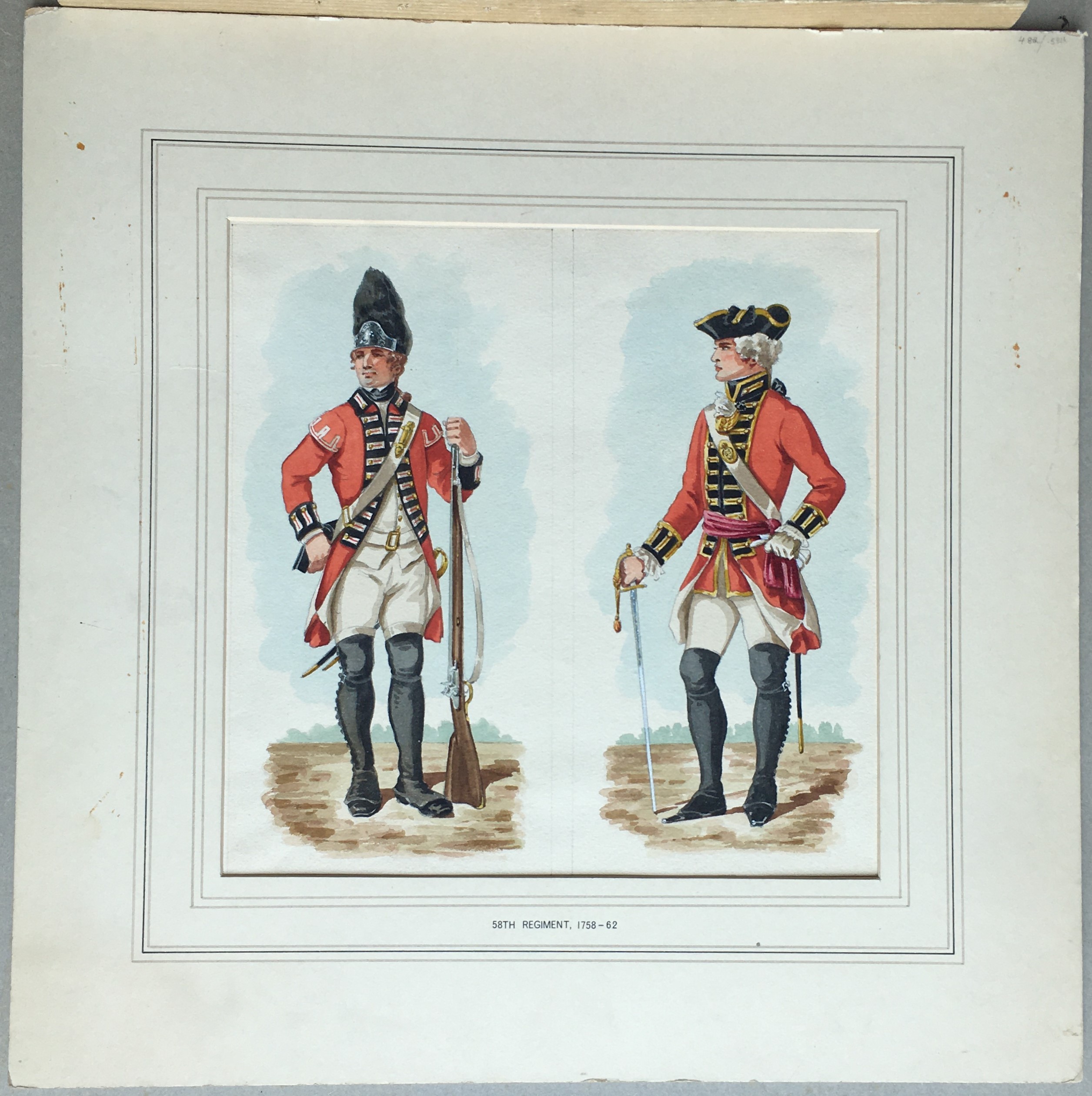 English School, 19th century Private and an Officer of the 58th Rutlandshire Regiment, 1758 - 1762 - Image 10 of 10