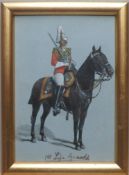 Attributed to Richard Simkin (1850-1926), Mounted Officer of the 1st Lifeguards