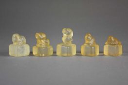 Five Chinese glass seals