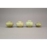 Four Chinese celadon glazed jarlets, Song Dynasty