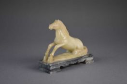 A Chinese carved soapstone horse, Qing Dynasty