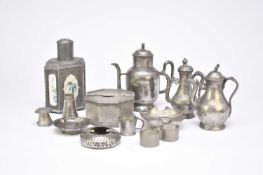 A collection of Chinese and Malaysian pewter