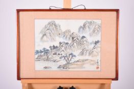 Korean School, 20th century, a landscape and a flower study