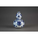 A Chinese blue and white gourd vase, 18th century