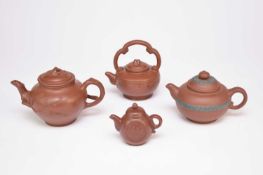 Four Chinese Yixing teapots